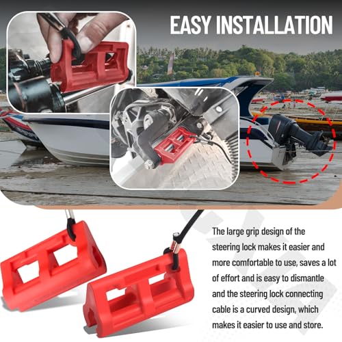 Image of Transom Saver Support /Trailering Motor Locks /4 inch Steer Stop Outboard Hydraulic Steering Lock for Stabilising Outboard Engines, Outboard Steering Lock Preventing Oscillation