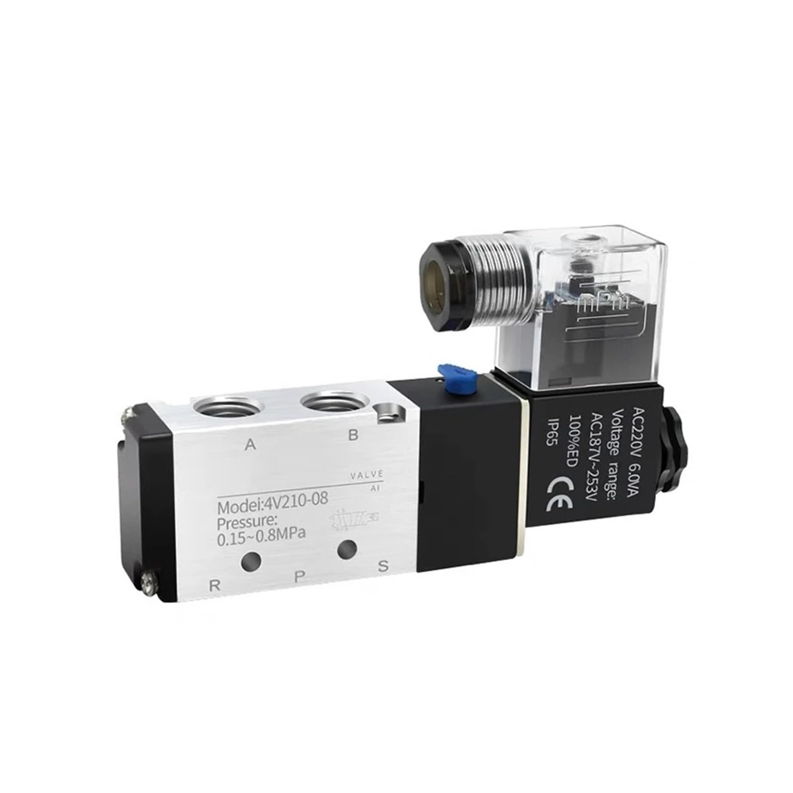 Huuoqiwy One Color 4V110 4V210 4V310 Pneumatic Electric Solenoid Valves 5 Way 2 Position Control Air Gas Magnetic Manifold Valve Group Set(4V310-10 Ac220v)