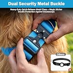 Tactical Dog Collar Leash Set, Adjustable Military Training Nylon Collar with Heavy Metal Buckle & Shock-Absorbing Bungee Leash for Medium Large Dogs(Blue, Large) - Image 4