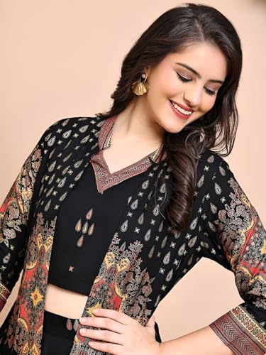 Image of Women Viscose Rayon Kurta Pant Set | Orange Straight Embroidery Kurta with Pant | Soft Breathable Fabric | Regular Fit | Ethnic Wear for Office, Casual & Festive Use