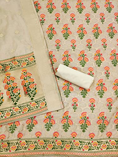 Image of Pandadi Women's Cotton Jacquard Unstitched Salwar Suit Dress Material
