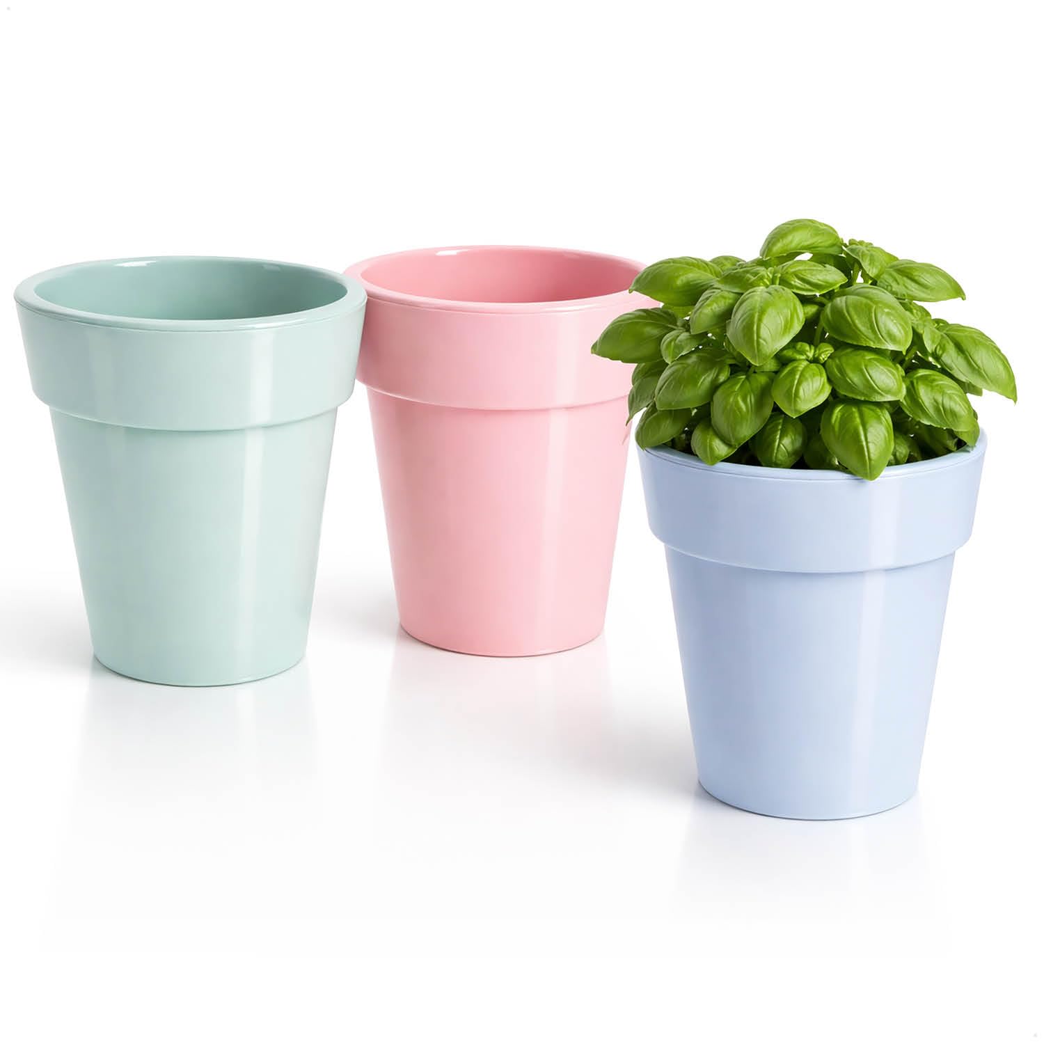 com-four® 12 x 3 doniczki plastikowe Ø 12 cm, oslonki w modnych | doniczki na ziola do domu - na balkon i do ogrodu