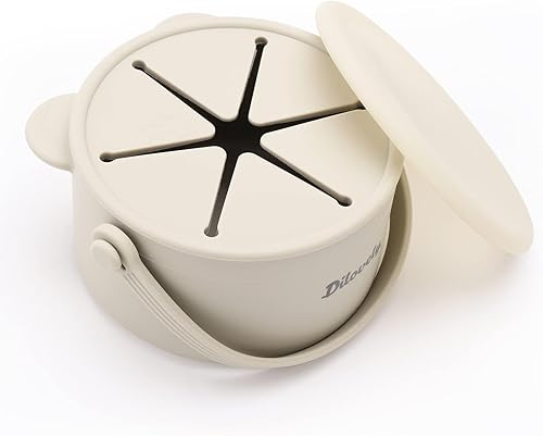 Miniatura 1 de Vasos para aperitivos para bebés, recipientes de silicona para bocadillos para niños pequeños, sin derrames, atrapa alimentos con tapa y asa similar