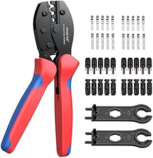Proster Solar Connector Crimping Tools for 2.5/4.0/6.0mm² Solar Panel PV Cable + 20pcs Male Female Solar Panel Cable Connector + 1 Pair Solar Connector Assembly Tool Spanner Wrench Tool Kit