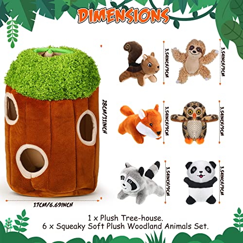 Jouet en peluche parlant animaux de forêt avec cabane arbre : set de cache-cache pour enfant - 3