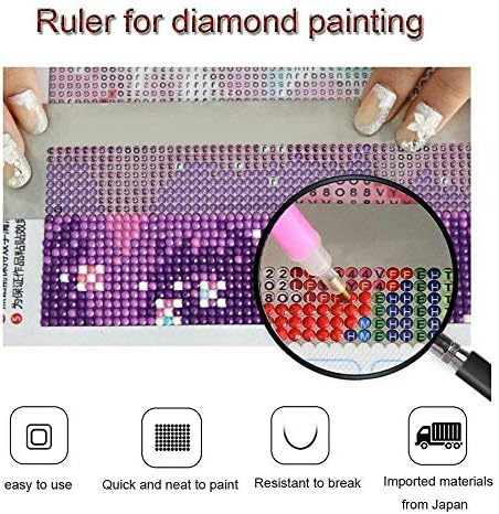 5D Diamond DIY Tool Stainless Steel Ruler Drawing Booming Painting Net Linea Screen Embroidery Pictures Art Craft with 520 Blank Grids for Round Full & Partial Drill