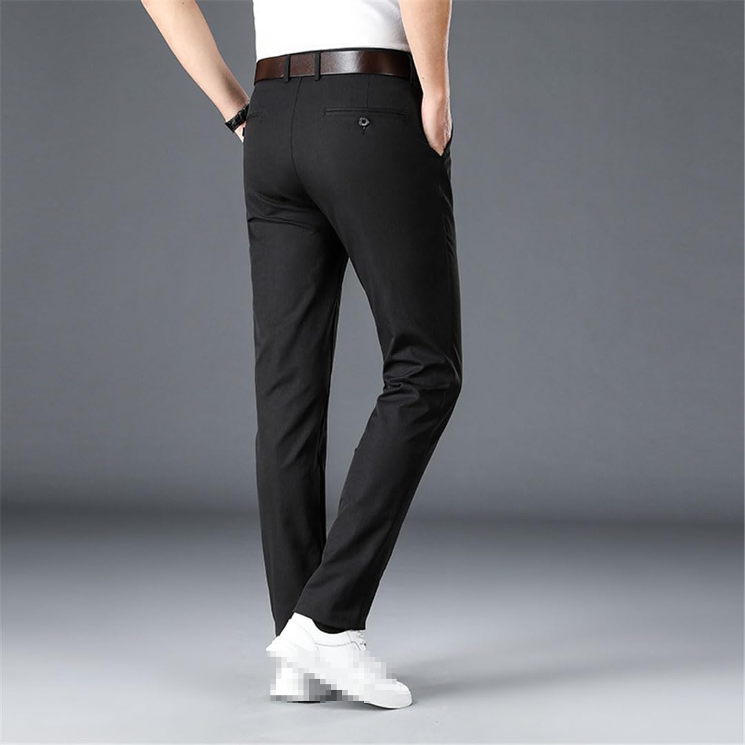 Vogrtcc Pantaloni Lunghi Casual da Uomo d'Affari Primavera Estate Pantaloni da Completo Pantaloni Formali Dritti Elastici Taglie Forti
