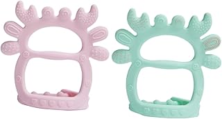 SAFIGLE 2 Pçs Silicone Mordedor Caranguejo Brinquedo Do Bebê Caranguejo Brinquedos Para Bebês Bebê Mastigar Brinquedo Bebê Mordedor Pulseira Infantil Brinquedo Molar Bebê Silicone