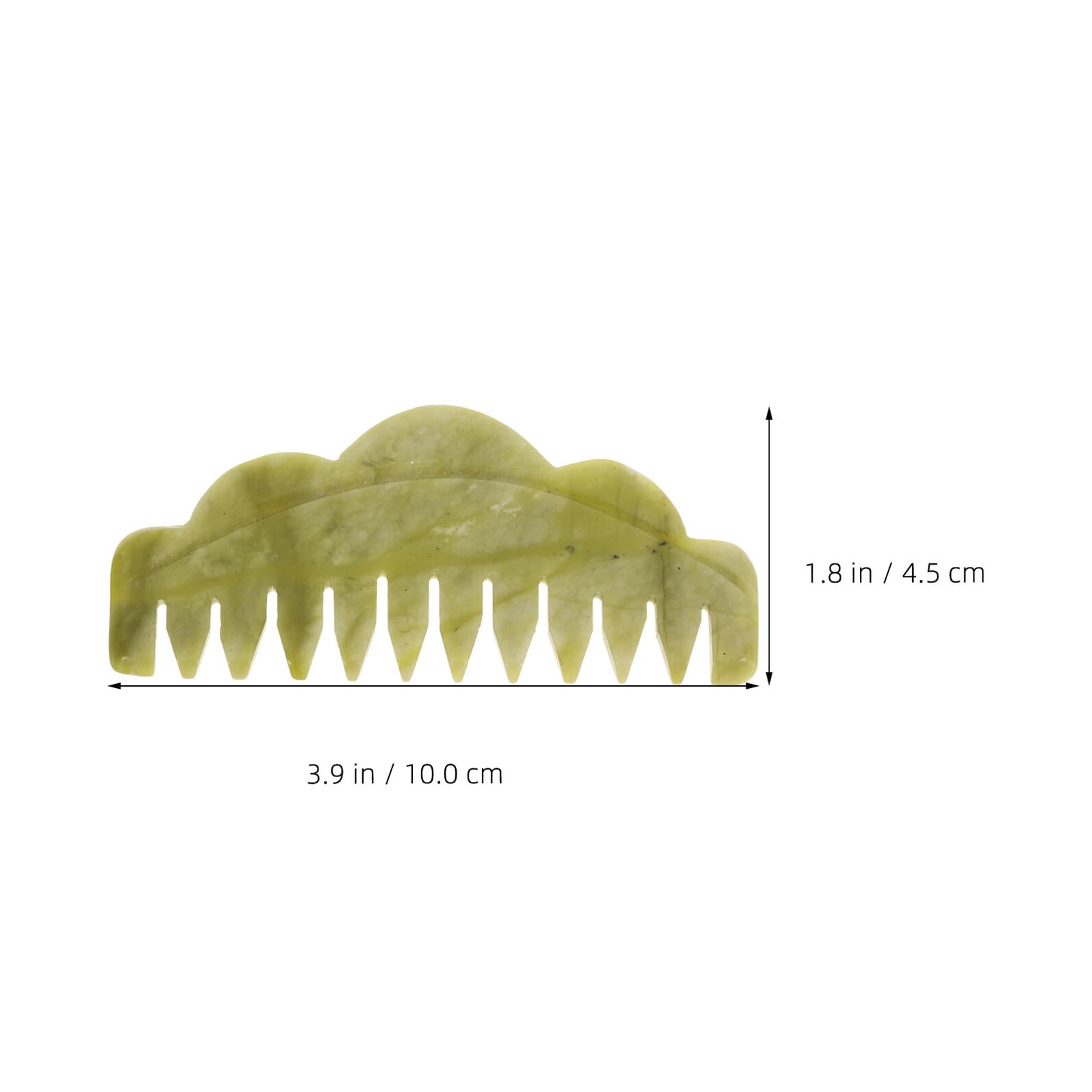 GARVALON Set 4 Pettini Massaggiatori per Cuoio Capelluto in Pietra Verde Pettine Guasha Portatile per Massaggio Chioma Stimola la Circolazione e Riduce L’Elettricità Statica per Uso a