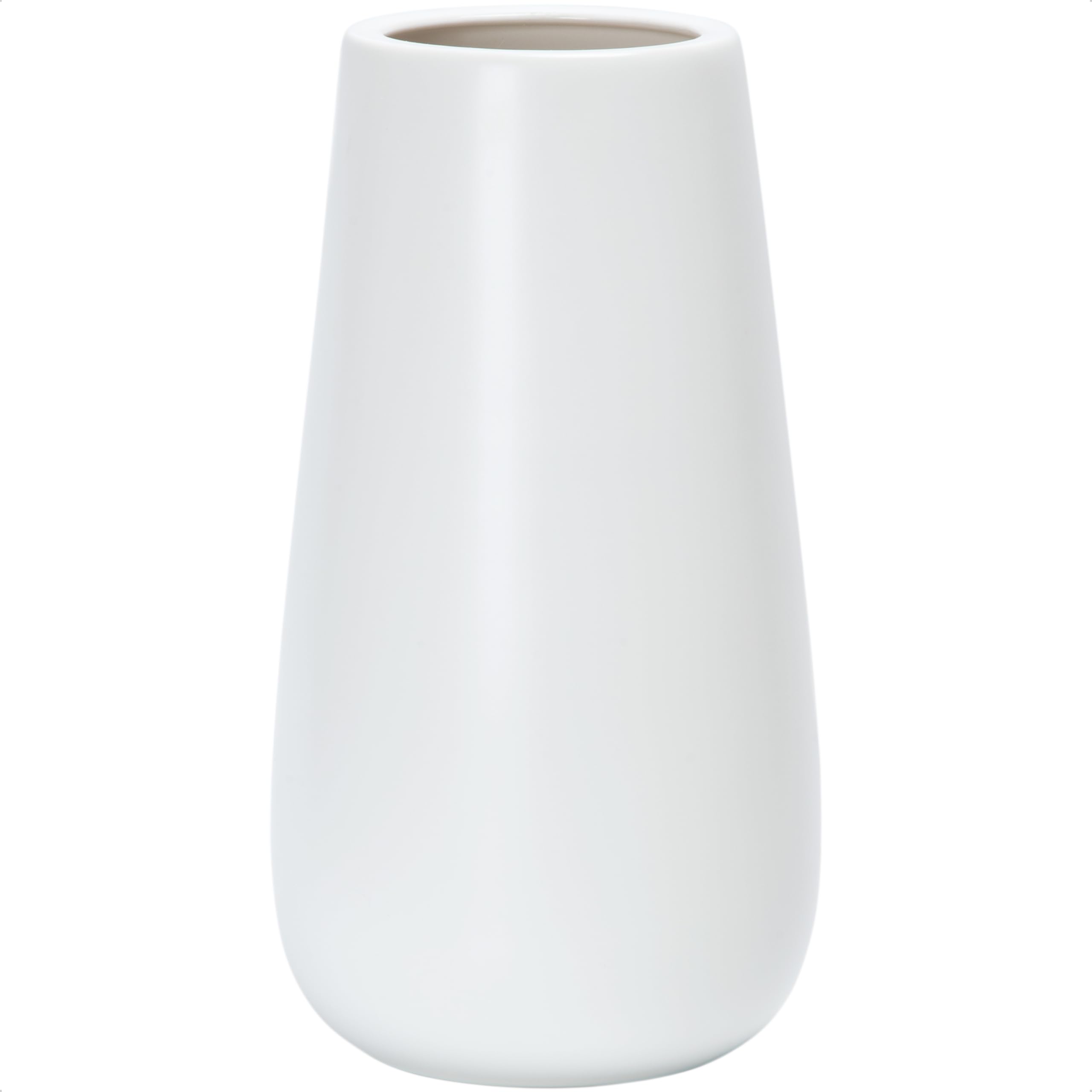 D'vine Dev 12 Inch Oval Ceramic Vase White