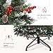 YITAHOME Prelit Pre-Decorated Pine Christmas Tree 6FT with Remote, Artificial Hinged Xmas Tree with 818 Flocked Frosted Tips, 250 Lights, 58 Pine Cones & 58 Red Berries for Holiday Party Office Home