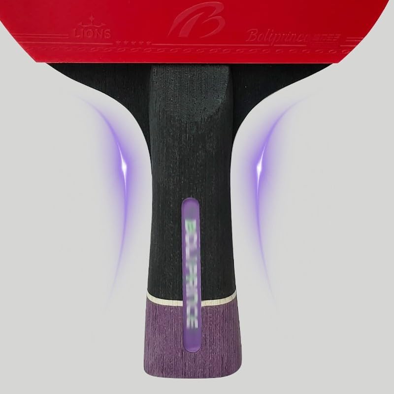 Ping Pong Paddle, Professional Table Tennis Racket with 7-Layer Pure Wood Plate, Table Tennis Paddle for Beginners(Color:Long Handle)