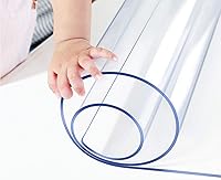 Vista 1 de Protector de mesa de PVC transparente de 18 x 60 pulgadas, mantel de plástico, impermeable, lavable, tapete de escritorio rectangular, para mesa