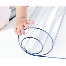 14x60 Clear PVC Table Protector Cover Clear Tablecloth Vinyl Plastic Desk Pad Mat for Wood Kitchen Coffee Writing Table Waterproof Rectangular Table Pads for Dining Room Table 1.5mm Thick Waterproof