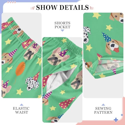 ZZXXB Birthday Puppy Dog Boys Long Pants Soft Trousers Elastic Waist Kids Lounge Bottoms with Pockets S-XL4