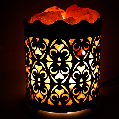 Himalayan Pink Salt Lamp Basket & Dimmer Cord Bulb #TOP2
