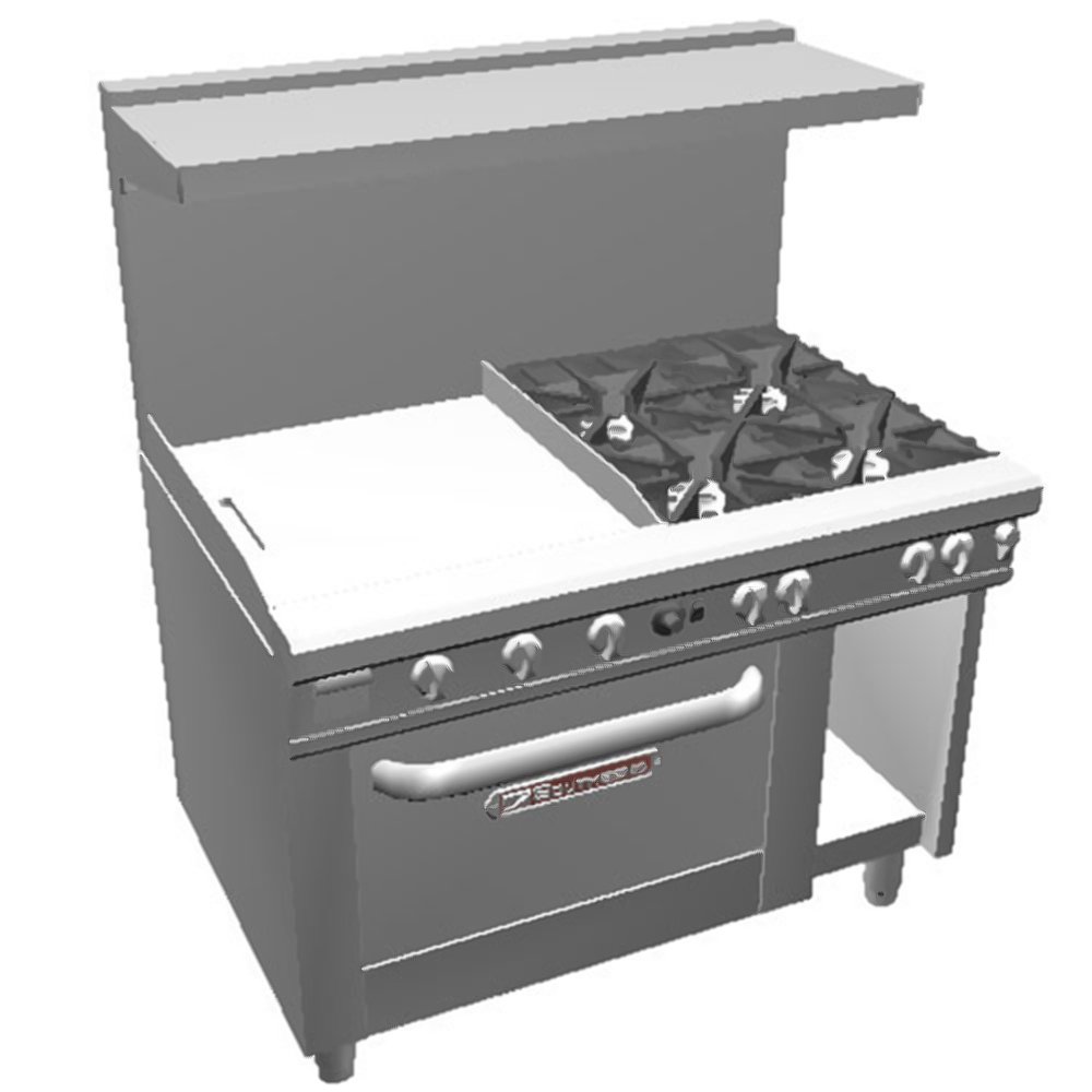 Southbend 48" Ultimate Restaurant Gas Range w/ 4 Star-Saute Burners by Imperial – Iron, Stainless-Steel, Model 4483DC-2TL