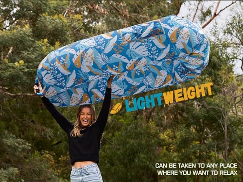 Image of WEKAPO Inflatable Sun Lounger, Air Sofa, Hammock, Portable, Waterproof and Leak-Proof, Ideal for Backyard, Beach, Travel, Camping, Picnics and Music Festivals