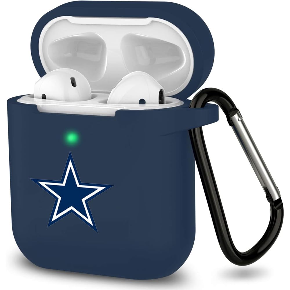 Designed for Cowboys Fans Silicone Protective Case Cover Compatible with AirPods 2nd / 1st Generation Charging Case,Comes with a Keychain