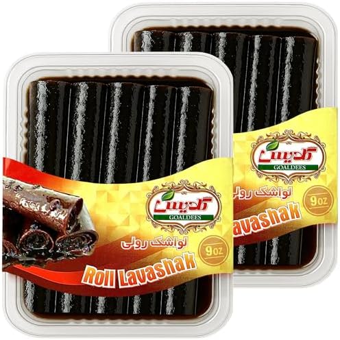 GOALDEES Roll Lavashak Pomegranate Juicy Sour Fruit Leather Persian Snack Middle Eastern Halal Bold Flavor Timeless Tradition (2 Pack, 500, Gram)