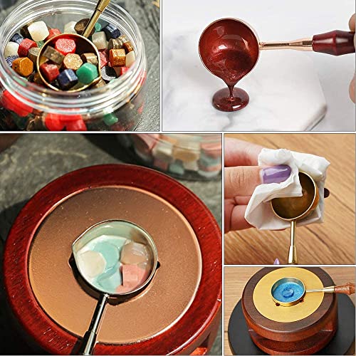 XLKJ Wachssiegelwärmer Wax Seal Warmer Wachserwärmer mit Schmelzlöffel Siegelwärmer für Hochzeit Party Einladung Siegel Stempel