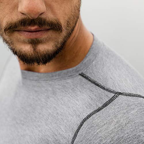 Celodoro CFLEX - Set de Ropa térmica y para esquí para Hombre - Camiseta y pantalón - Tecnología POLARDRY - Gris Claro/Antracita - Medium - imagen 2