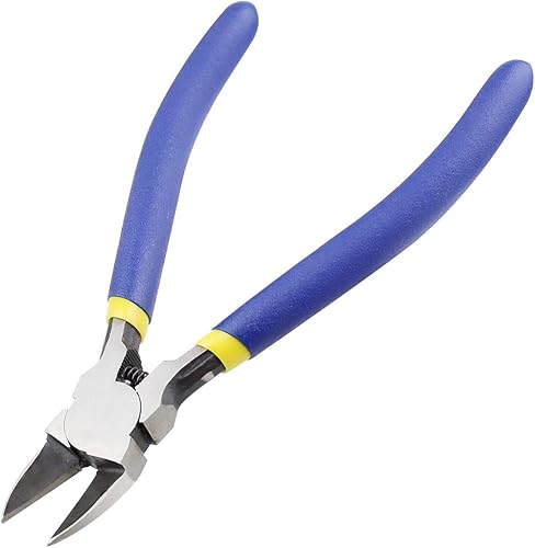Cortador de alambre Alicates de corte diagonal de acero inoxidable de cromo vanadio Cortadores laterales de corte micro al ras, 6 pulgadas (cortador