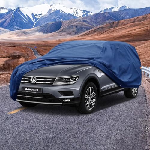 Image of Kaugung Heavy Duty SUV Cover Custom Fit for Volkswagen VW Tiguan Allspace (2016-2025),Waterproof SUV Car Cover with Anti-Theft Lock,Sun, Rain, Dust & Snow Protection.(USA Warehouse,Within 3-7 Days)
