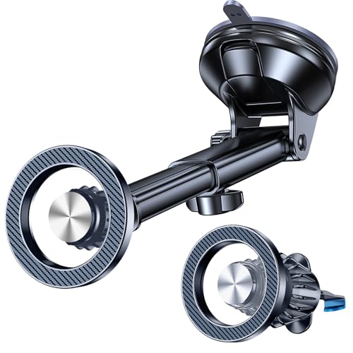 Image of Coolpow for MagSafe Car Mount【Windshield+Vent+Dash】Magnetic Phone Holder for Car Phone Holder Mount Cell Phone Holders for Your Car Accessories Suction Cup Stand for Garmin GPS for iPhone 17 16 15 14