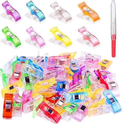 Clips de Costura, 50 Pcs Craft Clips Craft Accesorios Paquete de Clips Multiuso de Variados Colores, Accesorio de Costura, Manualidades y Tejidos, Varios Colores, Sewing Clips Wonder Clips