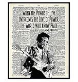 Graffiti Jimi Hendrix Quote, Upcycled Dictionary Art Poster Print - Inspirational Street Art, Urban Home or Wall Decor - Gift for 60's Music, Woodstock Fans, Guitarists, Musicians - 8x10 Photo Picture