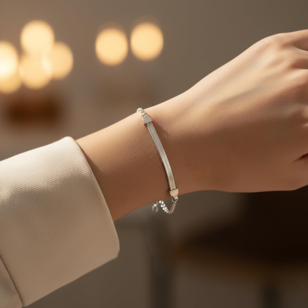 Italian Sterling Silver & Gold Vermeil Bracelet for Women, Chain Link Design Made in Italy, Luxury Jewelry Gift for Her