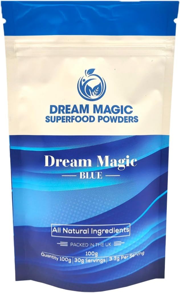 Blue Superfood Powder | Sleep & Nervous System Support | High Magnesium Blend with Blue Spirulina, Maca & Baobab | Relaxation, Rest & Recovery | 30 Servings | 100g