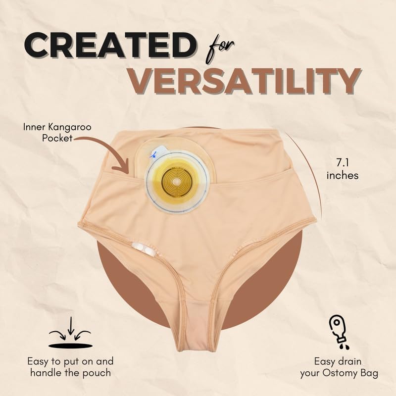 Miniatura 5 de SIIL Ostomy Panty, Colostomy Bag Covers Underwear for Women with Stoma Pocket for Ostomy Bag Support, Colostomy Ileostomy