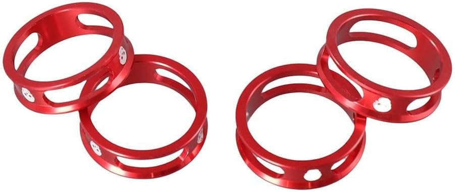 Bike 4pcs Bike Headset Ring Aluminum Alloy 1-1/8'' 28.6MM Gasket Bicycle Headset Spacer Spacing Pad Front Fork Washer for Bikes(Blue)