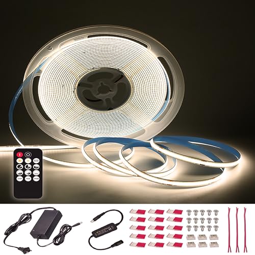 Tira LED COB 50 pies 4000K 24V Dimmable Blanco Neutro miniatura 1
