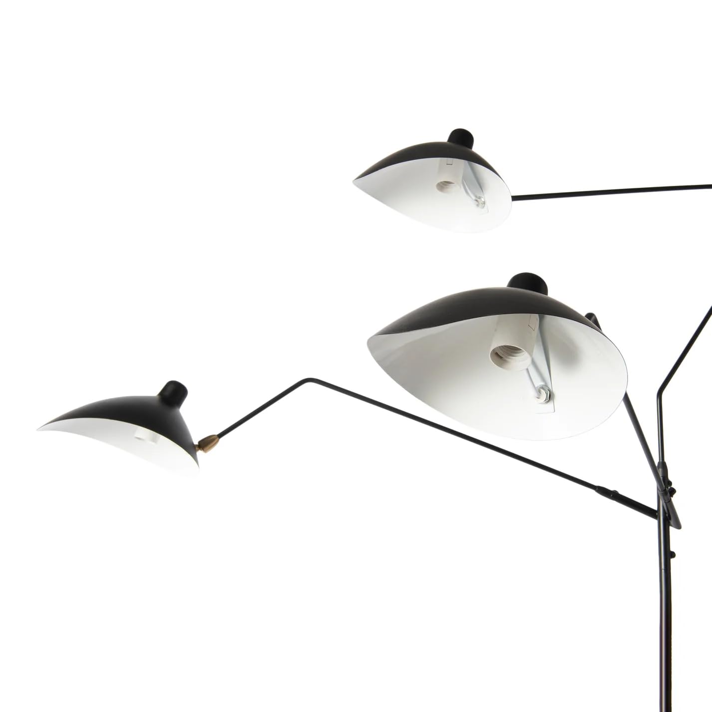 BARCELONA LED Lampa stojąca duża i wysoka czarna w stylu industrialnym vintage, 3 regulowane światła E27, solidny metal, nowoczesny retro design do salonu, sypialni, biura i kącika do czytania
