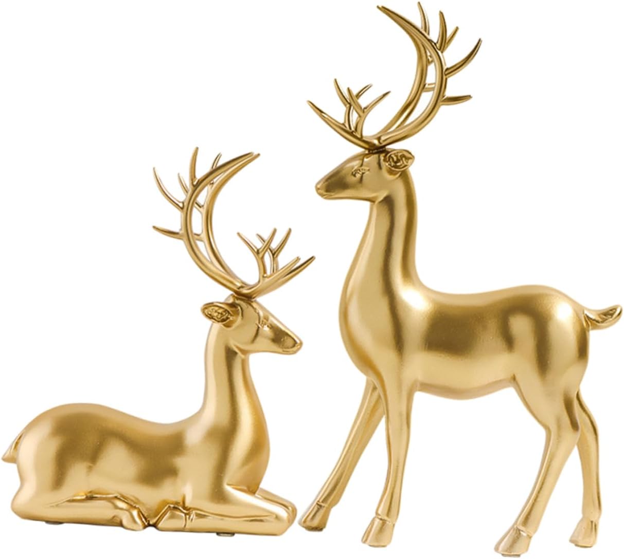 2pcs Christmas Elk Ornaments Lovely Resin Elk Sculpture for Home Decor Adorable Table Decoration for Xmas and Versatile Figurines