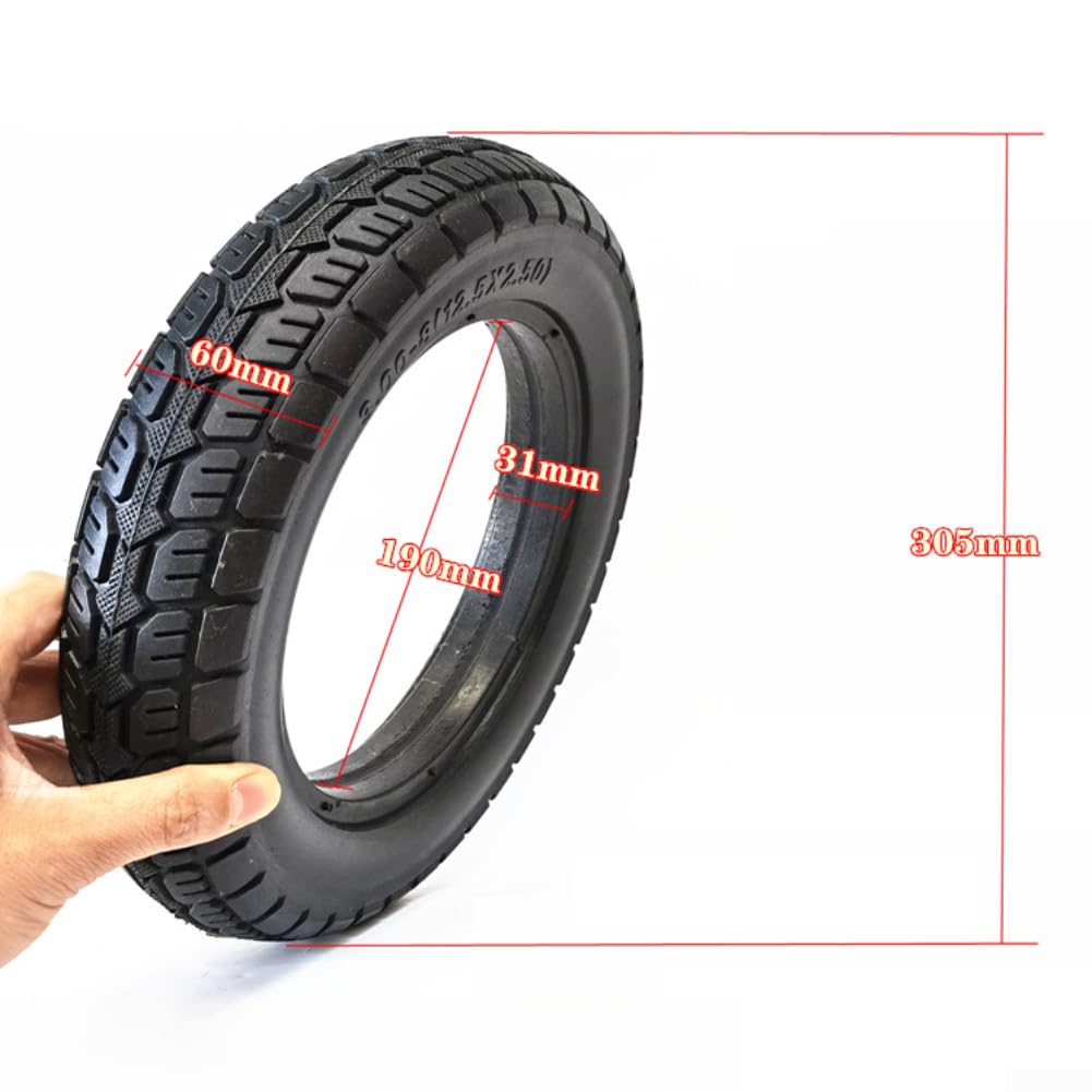 Plein 12.5x2.50 Caoutchouc Dur pour E-Bike