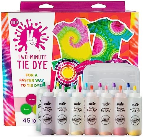 Tulip One-Step Tie-Dye Kit Tulip Two Kit, Fast & Easy 2 Minute Tie Dye, Fast Crafts, Party Supplies, 14 Bright Colors