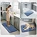 Yimobra Memory Foam Bath Mat Set 3 Pieces- Super Soft Absorbent Quick Dry Bathroom Rug Sets, Machine Washable Non Slip Floor Carpet for Tub Shower, Vanity & Toilet Base, Denim Blue