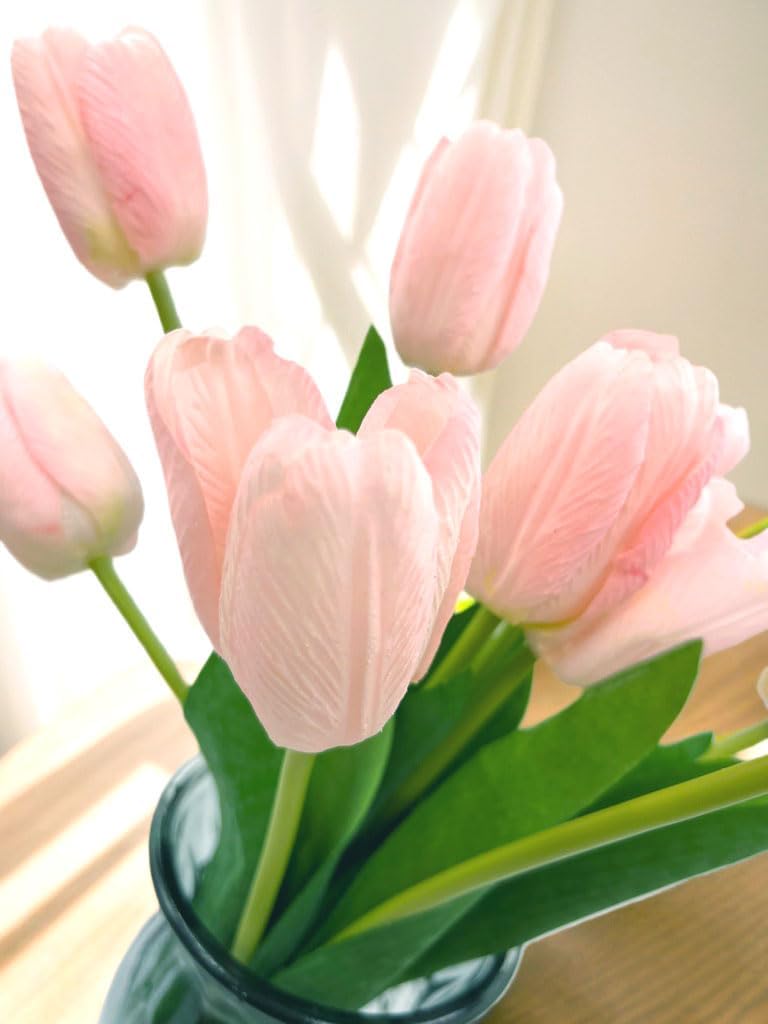 10pcs Fake Tulips Artificial Silk Flowers, Real Touch for Home Kitchen Decor, Wedding Bouquet Decorations, Office Floral Arrangements, and DIY Decor