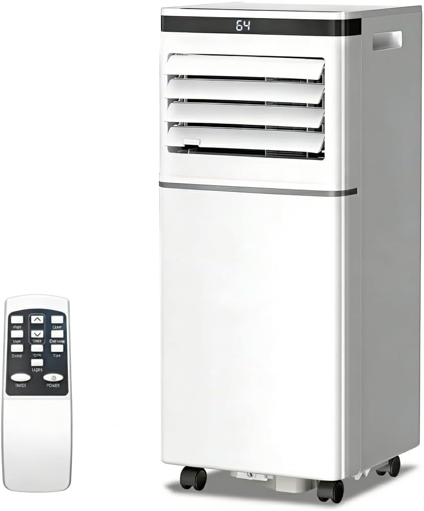 Electactic 8,000 BTU Portable Air Conditioner, Compact Personal AC with Remote, Adjustable Thermostat, Sleep Mode & 24H Timer, Easy Window Venting Kit for Bedroom, Dorm & Home Office