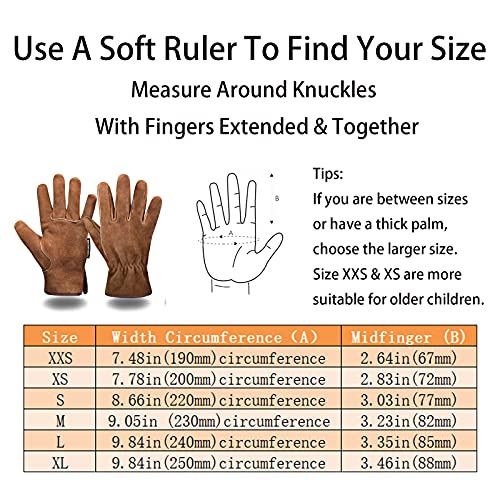 Coreground Leather Safety Work Gloves Gardening Carpenter Thorn Proof Truck Driving For Mens And Womens Waterproof Heavy Duty (Large, Brown) #TOP4