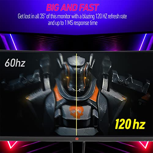 Deco Gear 35” Curved Gaming Ultrawide Monitor, 3440X1440, 120Hz, 1Ms Mprt, 21:9, 99% Srgb #TOP3