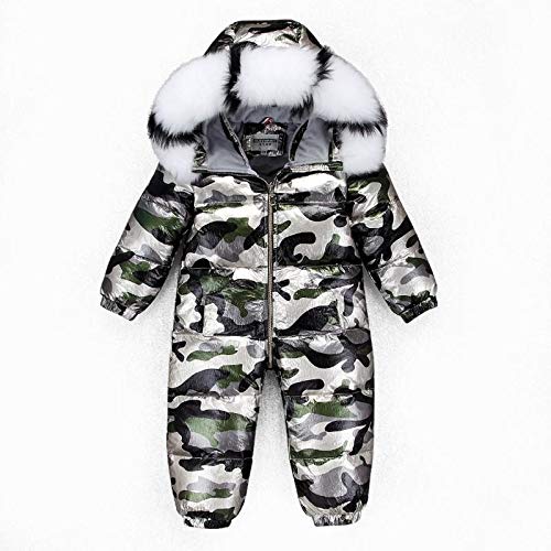 lxwi Chaqueta ultraligera cálida y resistente al viento, 80% plumón de pato, ropa para bebés al aire libre, ropa para niños y niñas, mono de invierno ruso de 2 a 5 años (color: Mjnk, talla para