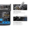 BOMGE 4 Channel mini DJ Audio Sound Mixer Interface with MP3 USB Bluetooth Stereo Recording 48V Phantom Power 99 DSP for karaoke, performance, church singing podcas streaming #4