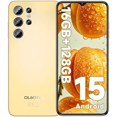 OUKITEL C1 Telefonos Moviles Libres Android 15, 16GB(4+12) + 128GB/1TB Teléfono Móvil, 6,52" HD+, 5150mAh Batería, Cámara 13MP+8MP Móvil, Smartphone Triple 4G SIM GPS/Fingerprint/OTG/3.5mm Jack