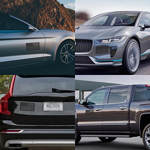 American Flag Magnet Decal, 2 Pack 6.1 X 3.7 Inch Usa Flag Stickers With Patriotic Stars Reflective Stripes For Cars & Trucks - Support Us Military, Suitable For Many Festivals (Black) #TOP4