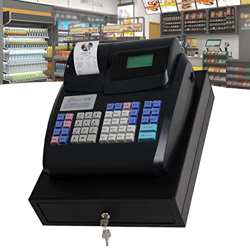 ZOYOTO Caisse Enregistreuse Electronique à 48 Touches avec Clavier Plat et Imprimante Thermique, Système de Point de Vente au Détail à Affichage LED et Tiroir-Caisse Cover